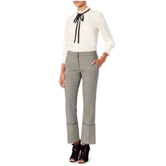 Frame Ruffle Neck Contrast Tie Silk Blouse XS burgundy Edwardian renaissance red - Picture 2 of 14